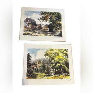 Vtg Watercolor Barbara Butcher English Countryside Numbered & Signed Art Prints